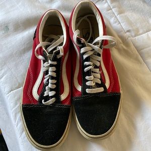 Black and red women vans